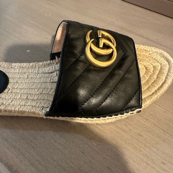 Gucci Black Leather Slide Sandals - Picture 5 of 6